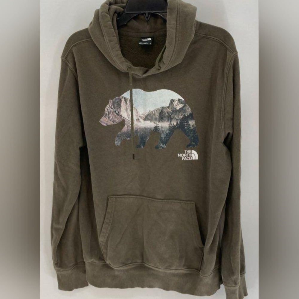 The North Face Men's Bearinda Pullover Hoodie Olive Green Size M Used Exc - Picture 3 of 7